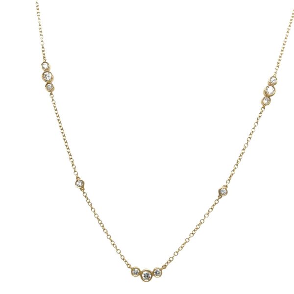 9ct Yellow Gold Diamond Necklace – 13 Diamonds, 0.45ct Total Diamond Weight