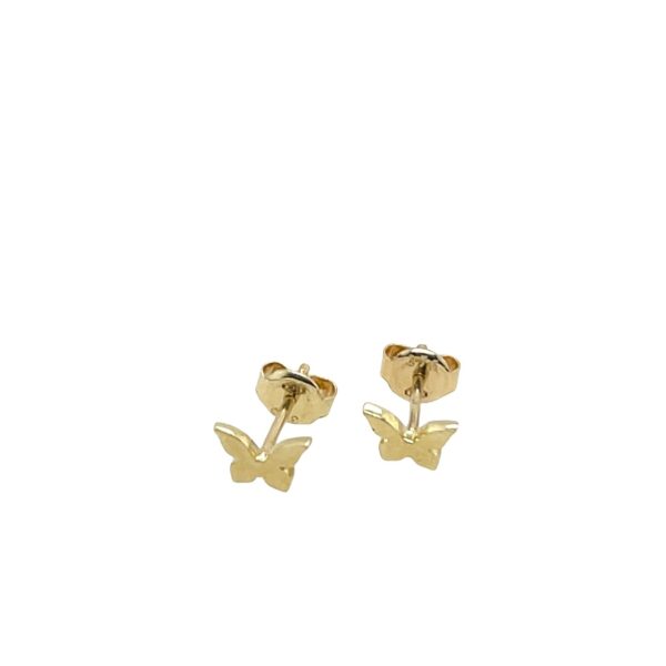 9ct Yellow Gold Butterfly-Shaped Stud Earrings