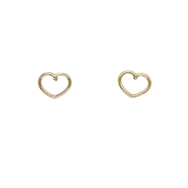 9ct Yellow Gold Heart-Shaped Stud Earrings