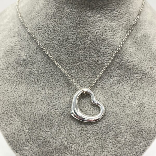 Tiffany & Co Elsa Peretti Sterling Silver 22mm Open Heart Pendant
