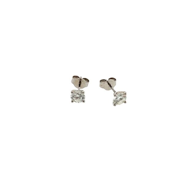 18ct White Gold Diamond Stud Earrings, 1.22ct