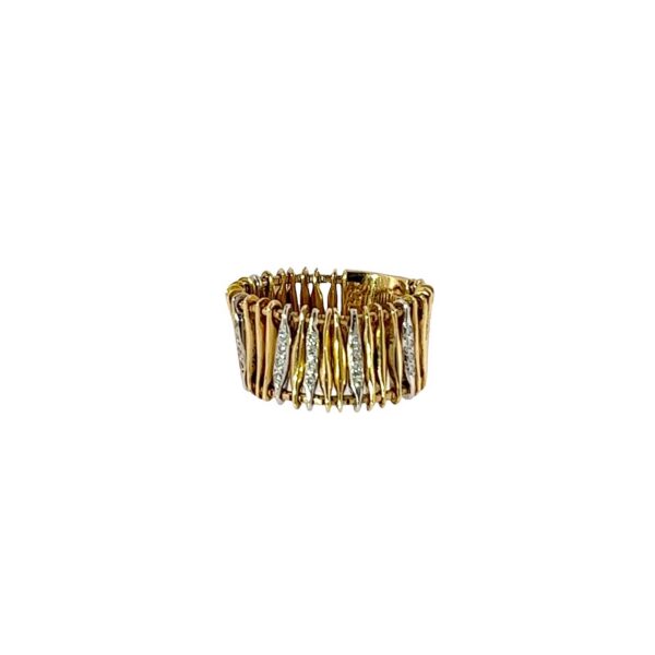 H. Stern Filaments 18ct Yellow Gold and Diamonds Flexible Band Ring