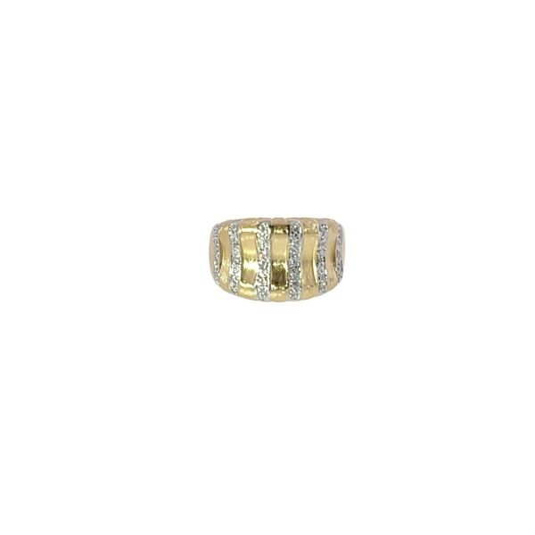 18ct Diamond Dress Ring, Set With 18ct Yellow Gold