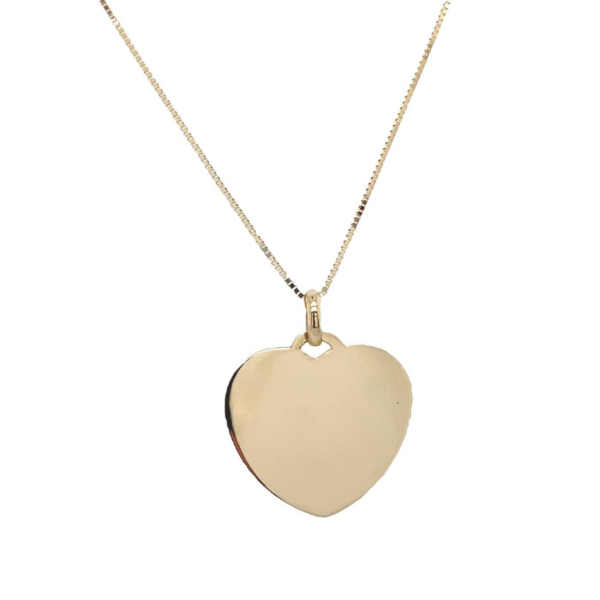 9ct Yellow Gold Heart Pendant With 9ct Jump Ring
