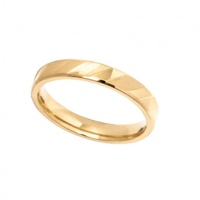 18ct Yellow Gold Ladies 3mm Diamond Cut Wedding Band