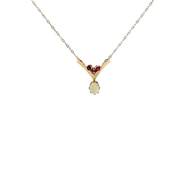 9ct Yellow Gold Opal & Ruby Pendant