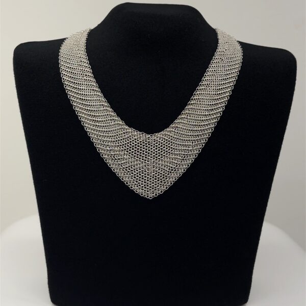 Tiffany & Co Silver Peretti Mesh Bib Necklace, 37.64g