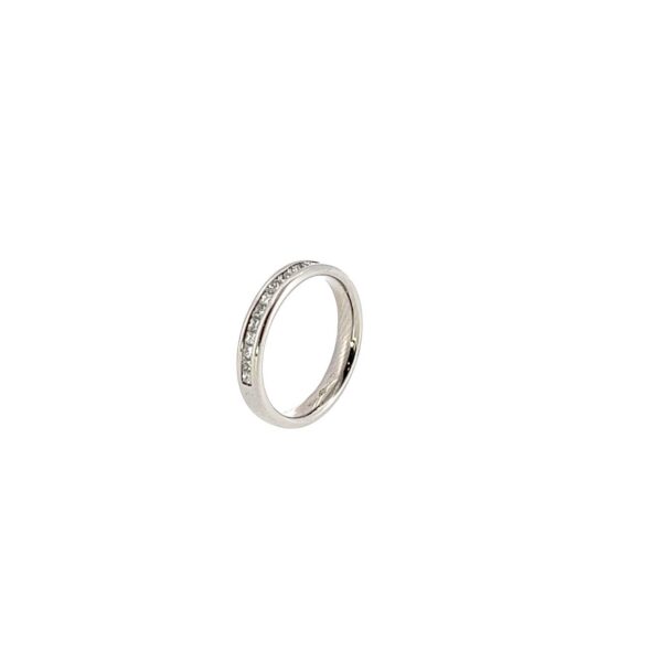 Platinum Half Eternity Diamond Ring, Set With 0.50ct Natural Diamonds