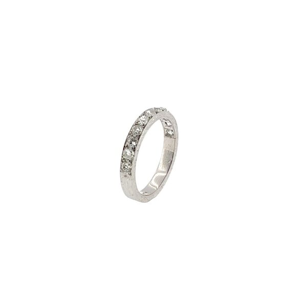 Platinum Half Eternity Diamond Ring, Set With 0.60ct Natural Diamonds