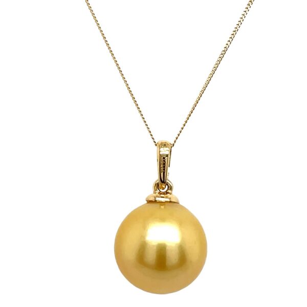 18ct Yellow Gold Golden South Sea Pearl Pendant & Earrings Set