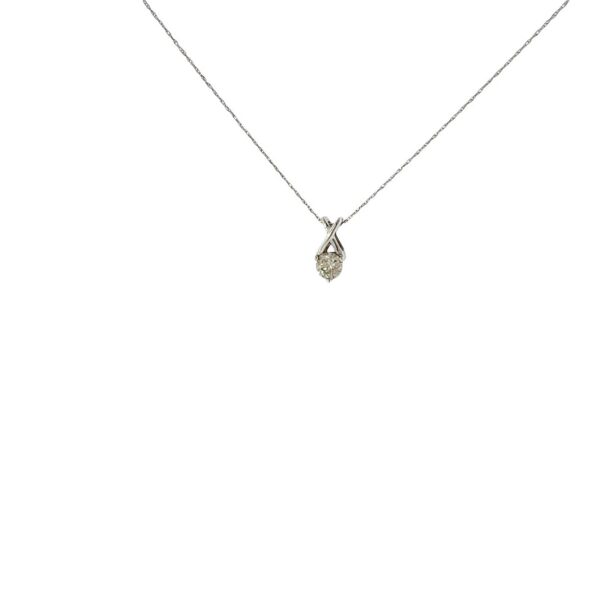 9ct White Gold Diamond Pendant – 0.33ct Natural Diamond K-SI2/3