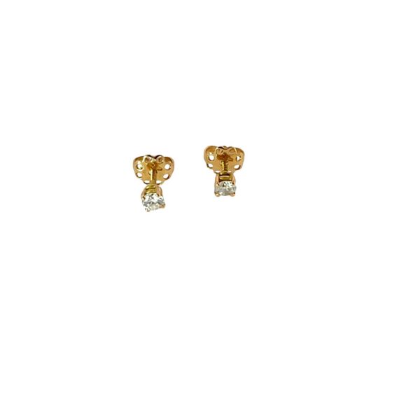 Natural Diamond Stud Earrings, 0.32ct H/SI1 Set In 18ct Yellow Gold