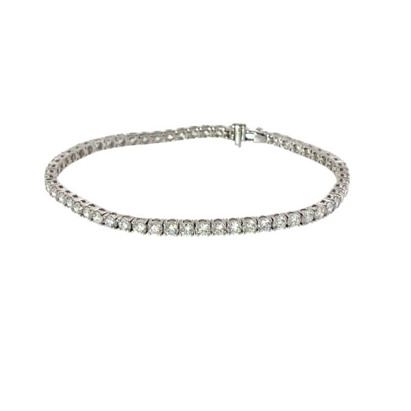 Diamond Tennis Bracelet Set With 5.0ct Lab Created Diamonds in 9ct White Gold