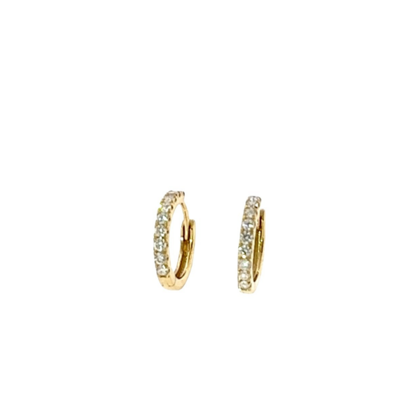 18ct Yellow Gold Diamond Hoop Earrings, Set With 0.20ct Of Round Diamonds 12.5mm