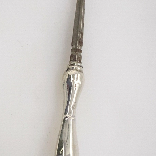 Antique Silver Guilloche With Plain Hallmarked Silver Handle