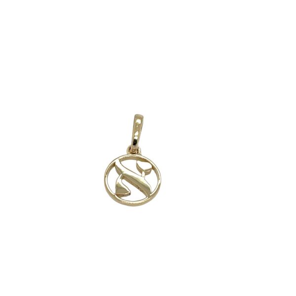 9ct Yellow Gold Circular Pendant – Hebrew Letter