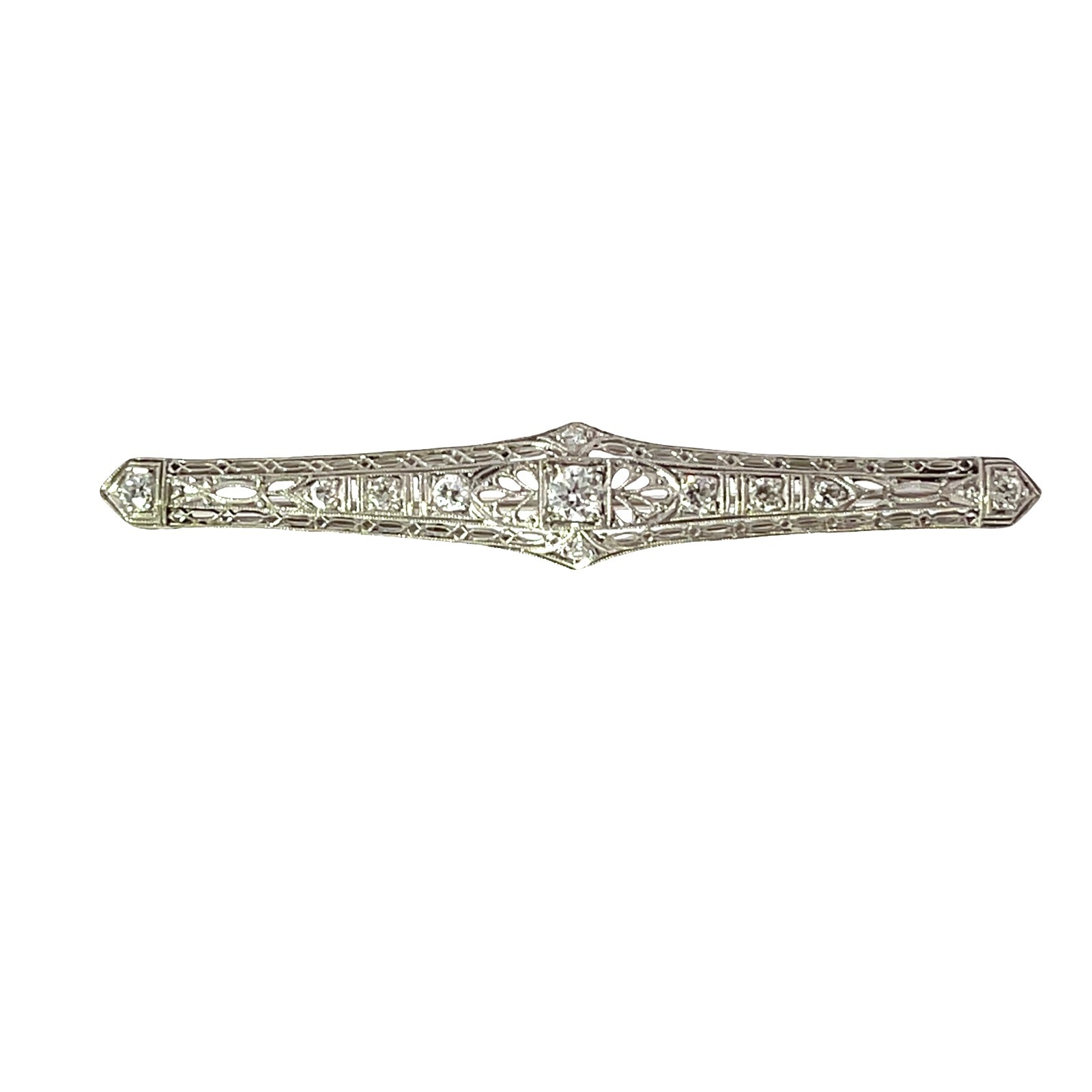 Art Deco Diamond Brooch – Platinum, 0.50ct Natural Diamonds