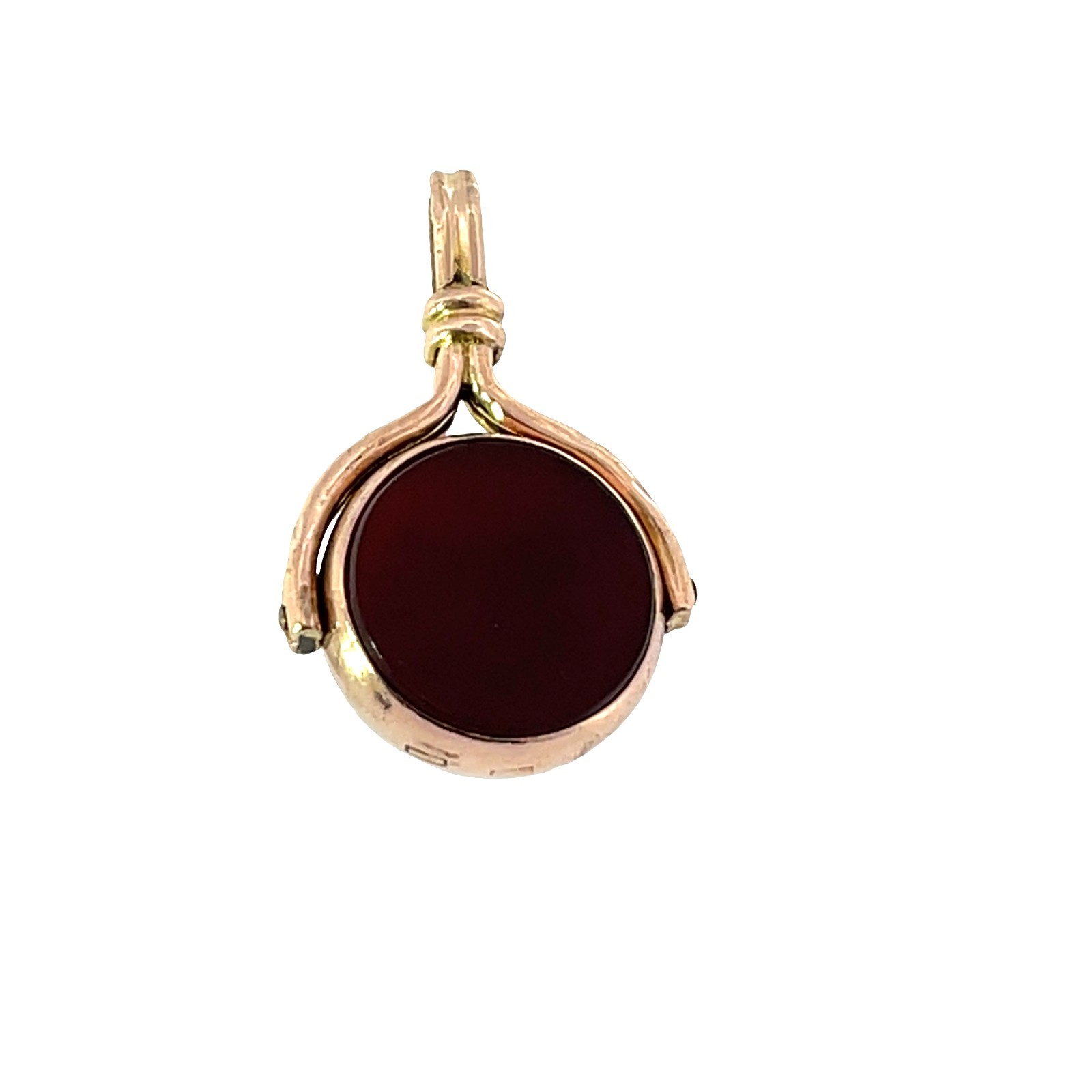 Antique Carnelian Swivel Fob Pendant – 9ct Gold