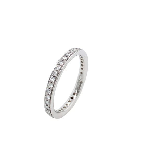 Platinum Full Eternity Diamond Ring, Set With 0.45ct Natural Diamonds