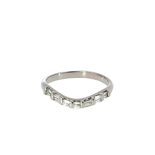 18ct White Gold Curved Half Eternity Diamond Ring – 0.28ct Natural Diamonds