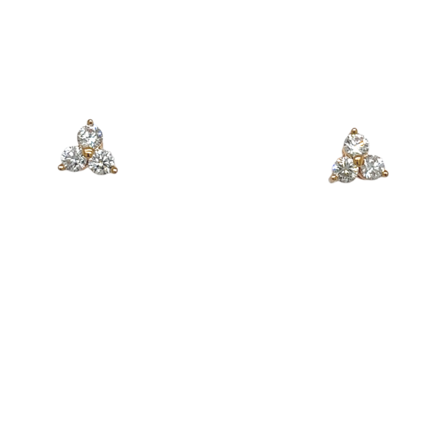 Trefoil Set Diamond Earrings in 18ct Yellow Gold