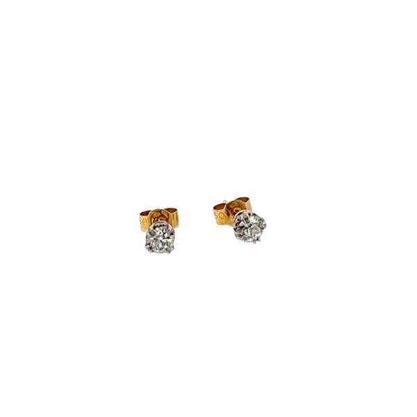 Natural Diamond Stud Earrings, 0.44ct H/SI1 Set In 18ct Yellow & White  Gold