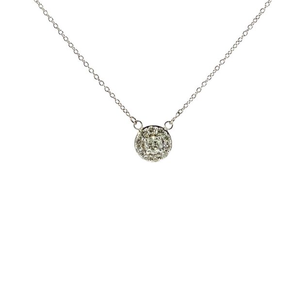 9ct White Gold Diamond Cluster Pendant – 0.28ct Natural Diamonds