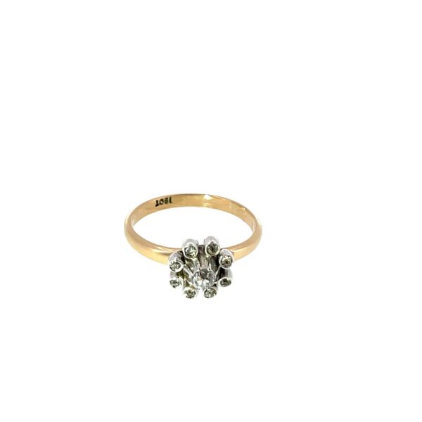 Diamond Cluster Ring Set with 0.12ct In 18ct Yellow & White Gold