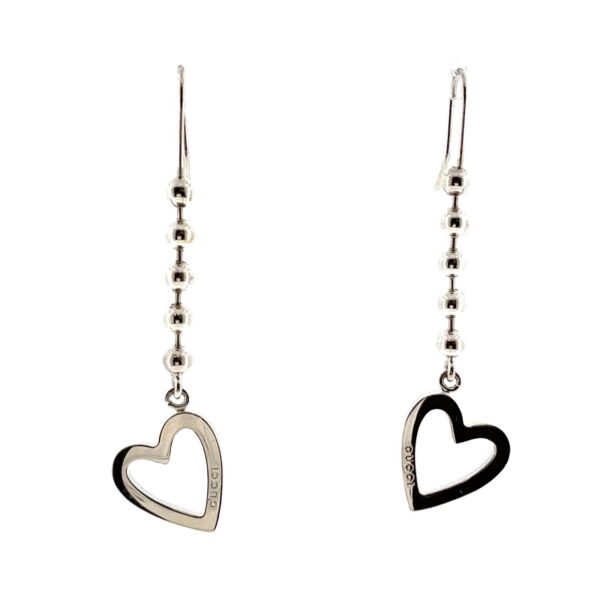 Gucci Heart Ball Chain Ring,  Sterling Silver 925