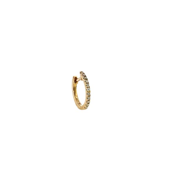 14ct Yellow Gold Single Hoop Earring Set With Diamonds