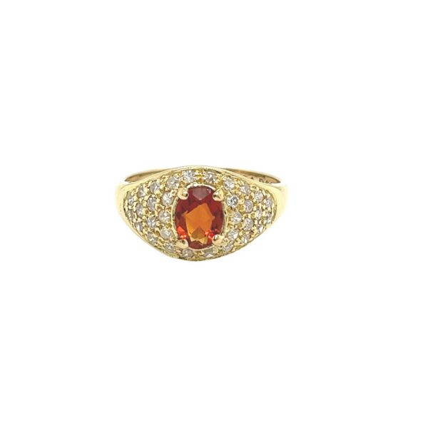 Oval Citrine Ring Set With 0.35ct H/SI1 Diamonds In 18ct Yellow Gold