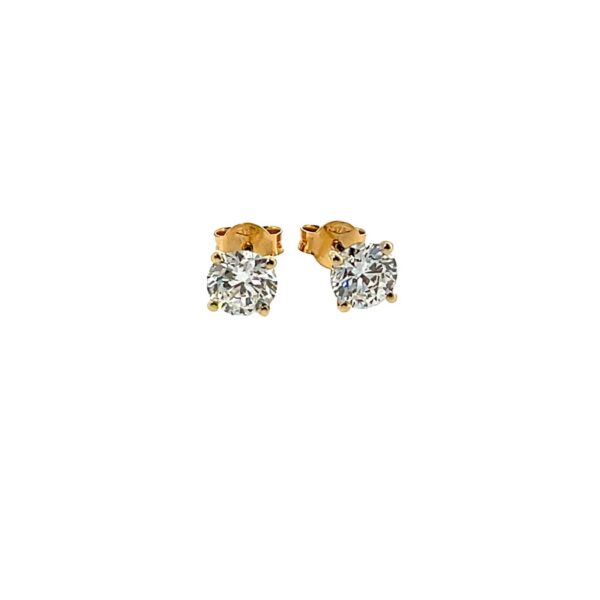 9ct Yellow Gold Lab Created Diamond Stud Earrings, 0.75ct & 0.75ct E-F/VS1