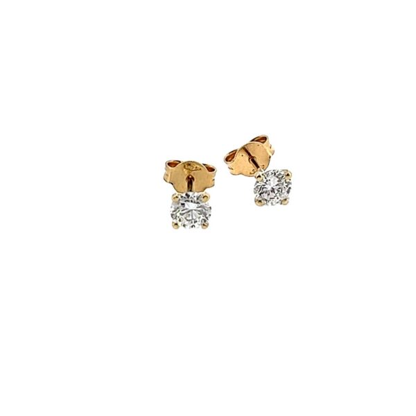 9ct Yellow Gold Lab Created Diamond Stud Earrings, 0.50ct & 0.50ct E-F/VS1