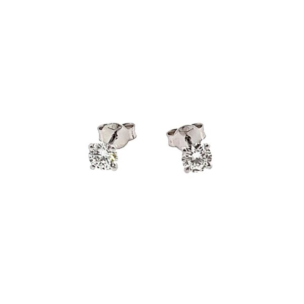 9ct White Gold Lab Created Diamond Stud Earrings, 0.5ct & 0.5ct F-E/VS1