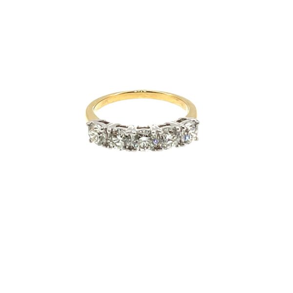 Two-Tone 5 Stone Diamond Ring – 14ct Yellow & White Gold, 1.40ct Natural Diamond