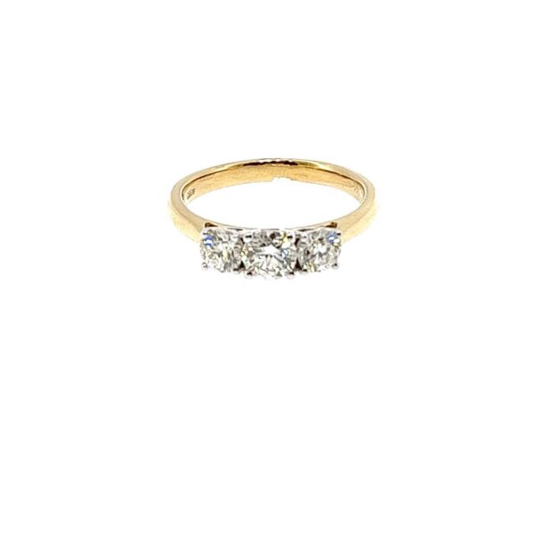 3 Stone Diamond Ring – 14ct Yellow & White Gold, 1.05ct Natural Diamonds