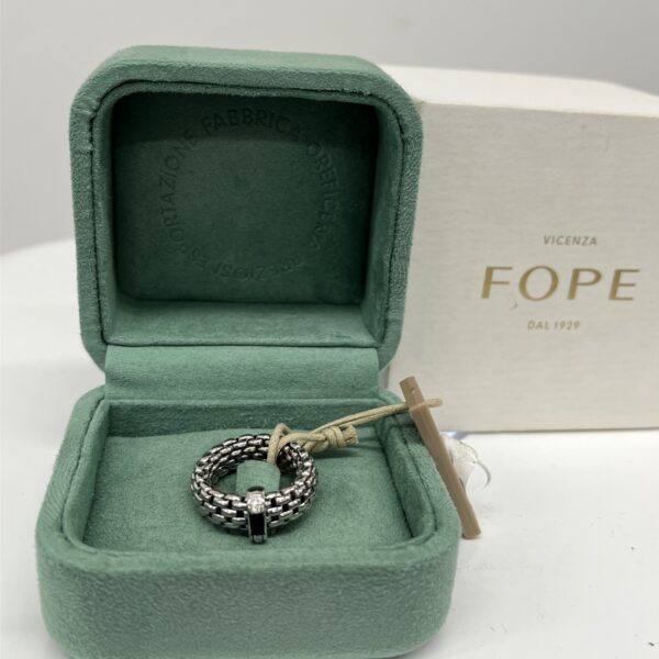 FOPE Flex'It Diamond & Sapphire Ring in 18ct White Gold