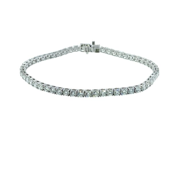 Diamond Tennis Bracelet Set With 6.0ct Lab Created Diamonds in 9ct White Gold