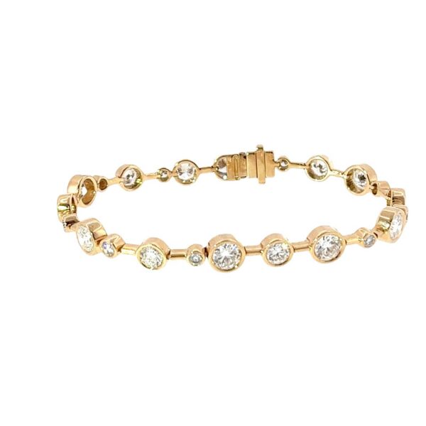 Natural Diamond Tennis Bracelet – 7.00ct in 18ct Yellow Gold