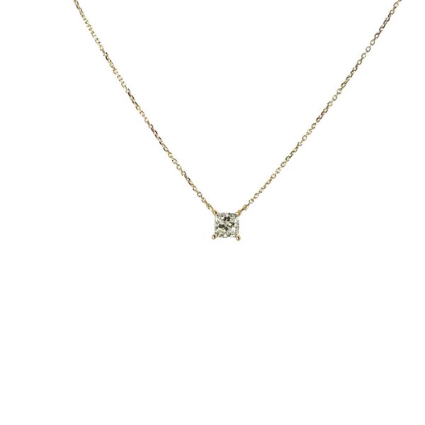 18ct Yellow Gold Diamond Pendant – 0.51ct GIA Natural Princess Cut Diamond