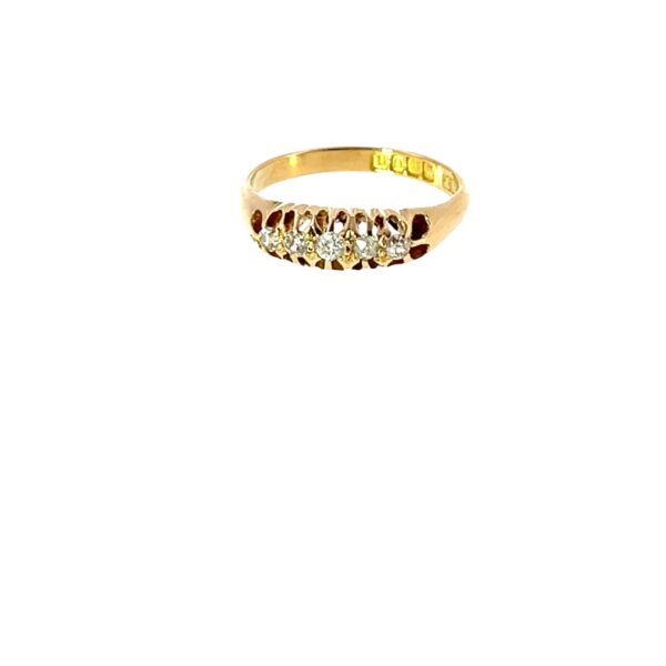 Vintage 5 Stone Diamond Ring – 18ct Yellow Gold, 0.17ct Natural Diamonds