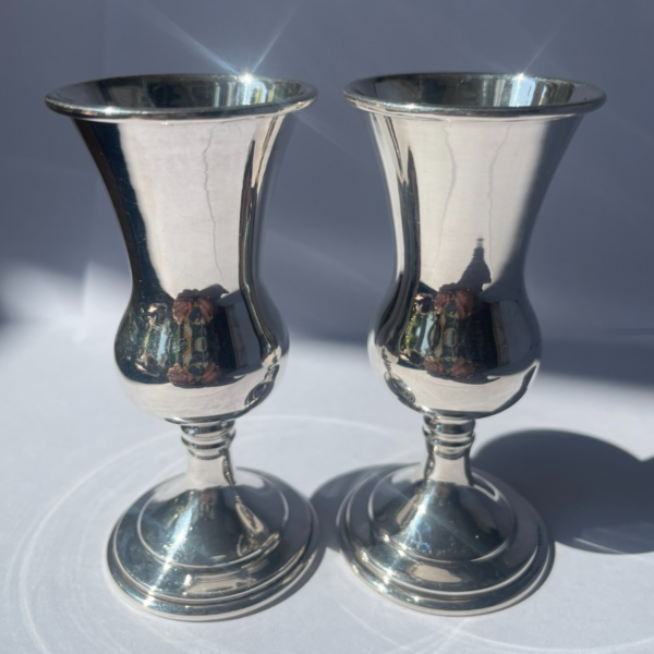 Pair of Sterling Silver Kiddush Cups by Jewellery & Metal Manufacturing Co Ltd