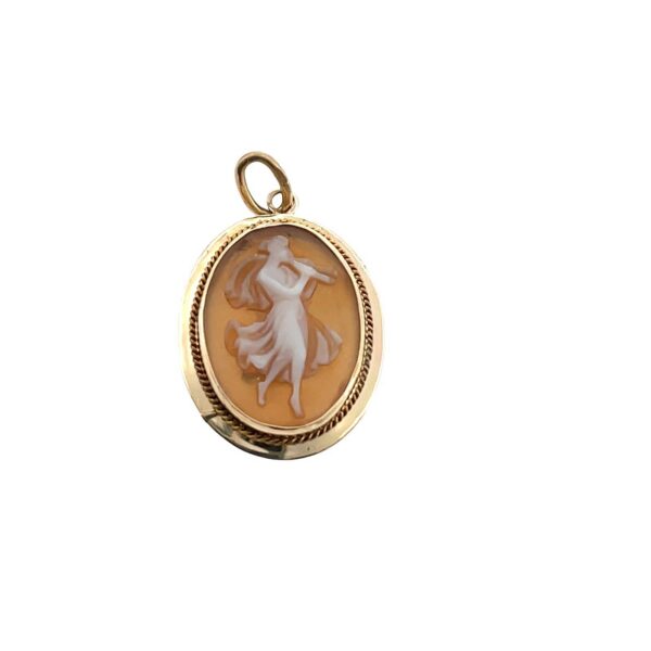 Antique Dancer Cameo Pendant in 11ct Yellow Gold