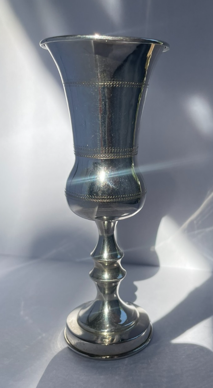 Sterling Silver Goblet/Kiddush Cup by J Zeving in London in 1920