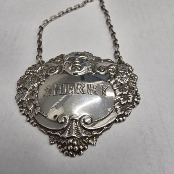 Sterling Silver Sherry Bottle Ticket/Label