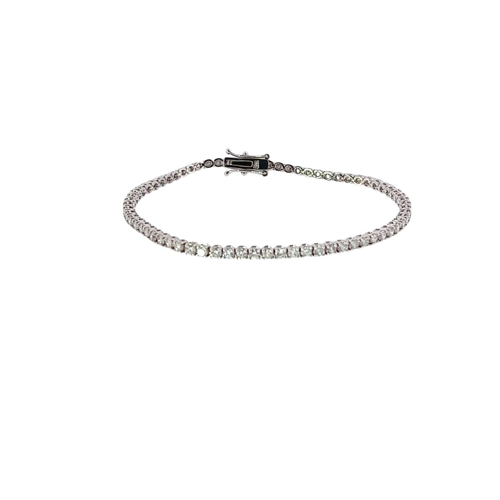 Diamond Tennis Bracelet – 3.50ct Natural Round Diamonds in 18ct White Gold