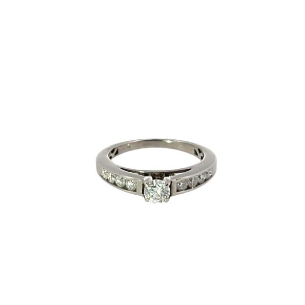 Engagement Ring 0.65ct Natural Diamond, Set In 18ct White Gold