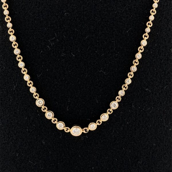 9ct Yellow Gold Lab Created Diamond Necklace –1.90ct Total Diamond Weight
