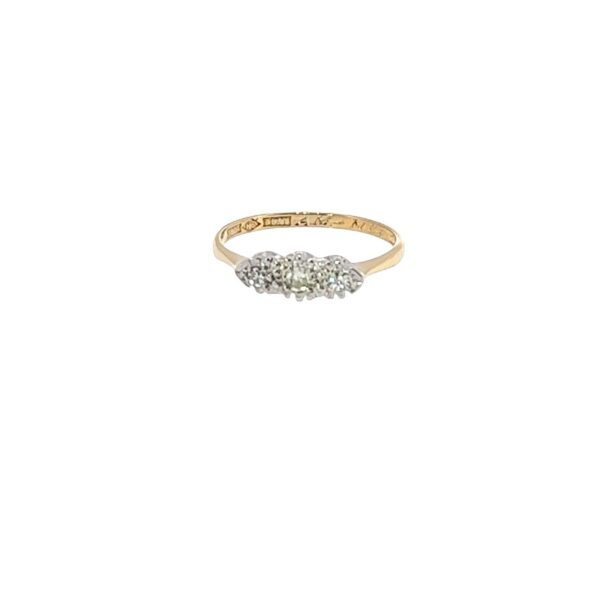 3 Stone Diamond Ring – 18ct Yellow Gold & Platinum