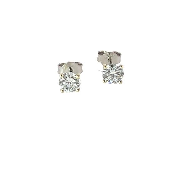 9ct White Gold Lab Created Diamond Stud Earrings, 0.6ct & 0.6ct F/VS1